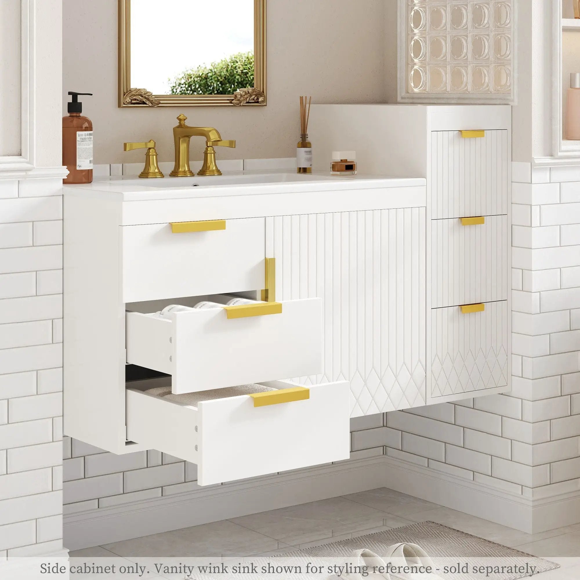 Modern Wall Mounted Floating Cabinet with Drawers for Bathroom by HouseOfZazla