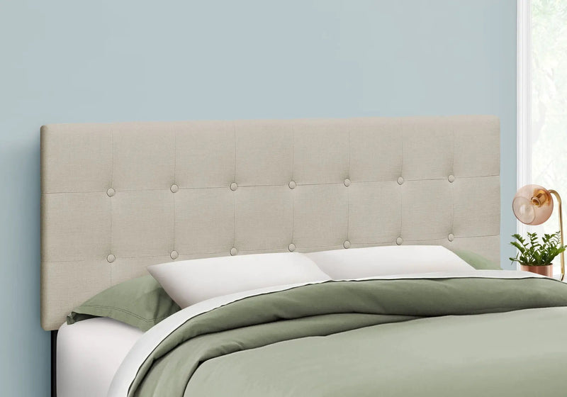 Queen Size Upholstered Transitional Beige Headboard by HouseOfZazla