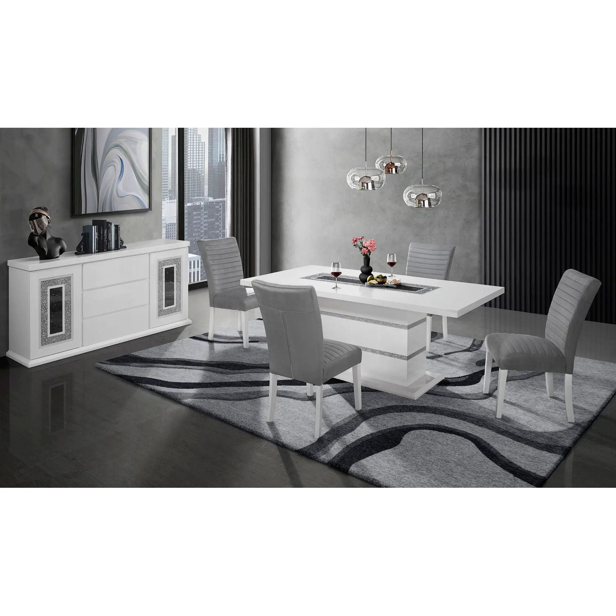 Ariya - Buffet With Clear Glass Inlay by HouseOfZazla