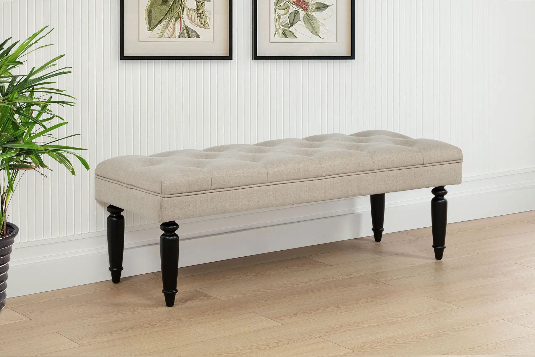 Marsha 52-inch Upholstered Entryway Accent Bench Latte by Unique Piece Furniture