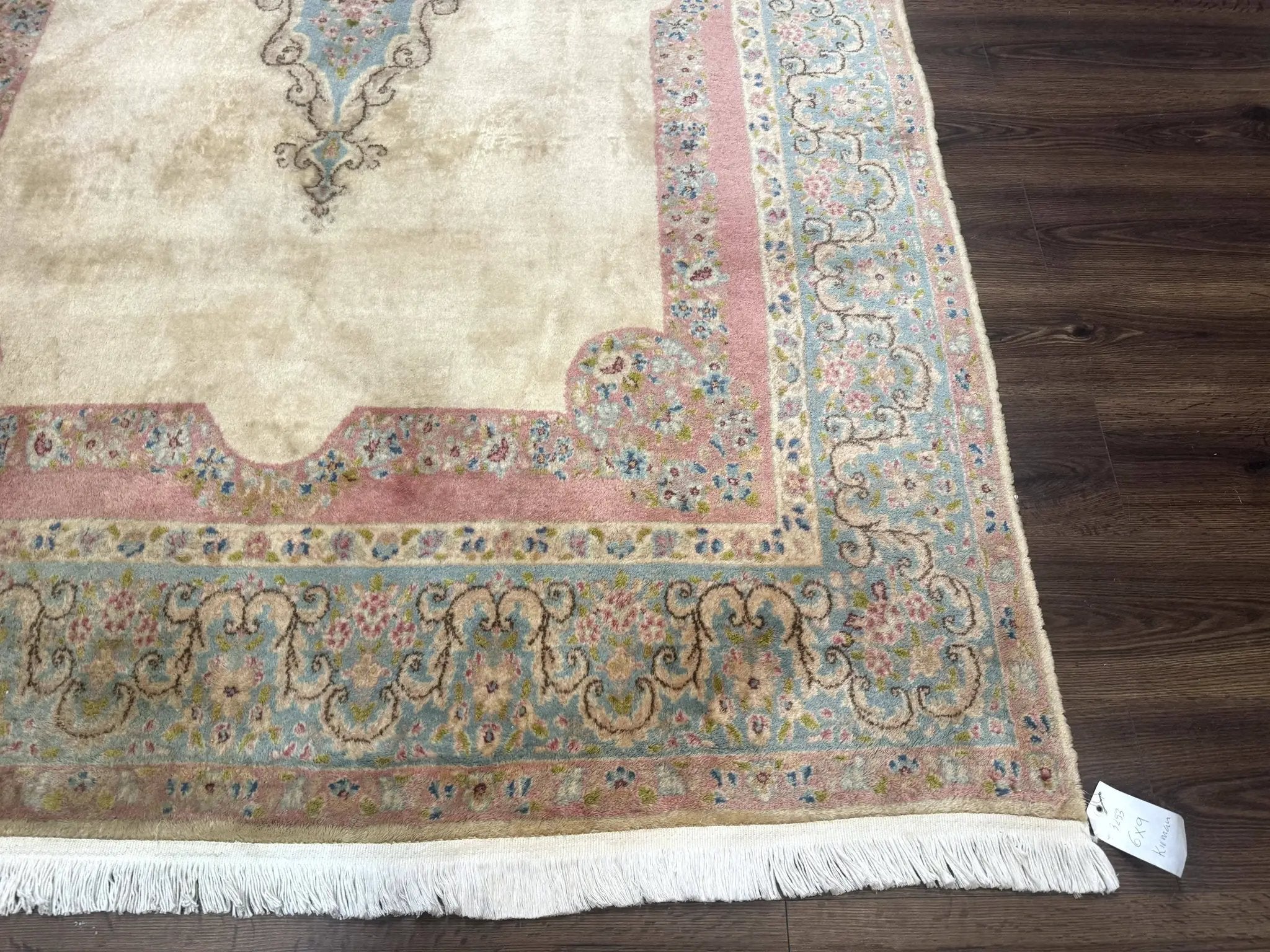 Persian Kerman Rug 6x9, Pastel Colors, Semi Open Field by Jewel Rugs
