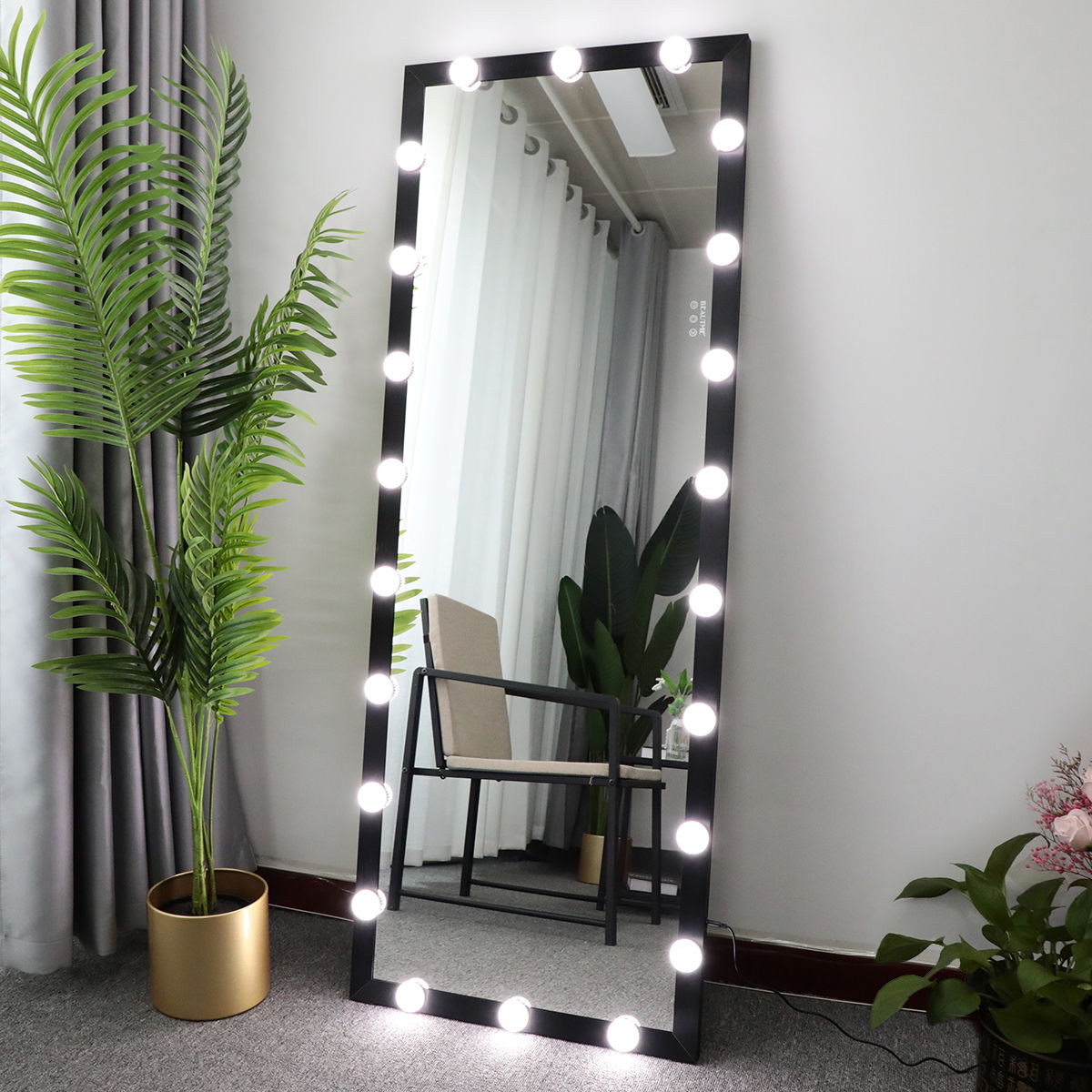 Full Length Mirror with Lights and Touch Control – Pearl Silver, Black, or Pink, photo 2 of 40