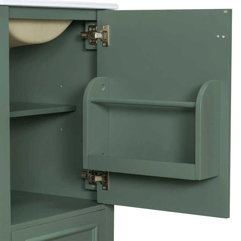 Bathroom Vanity With Sink, Soft Close Door, Adjustable U-Shaped Shelf
