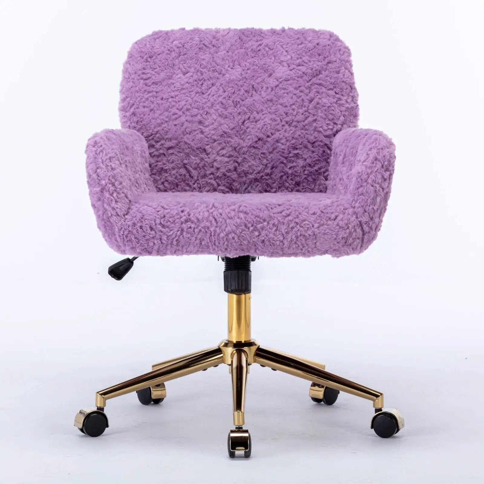 Office Chair, Artificial Rabbit Hair Home Office Chair With Metal Base, Adjustable Desk Chair Swivel Office Chair, Vanity Chair by Unique Piece Furniture