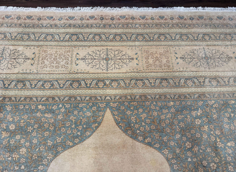 Palace Size Pak Persian Rug 12x18, Haji Jalili Design, Pakistani Carpet, Oat and Light Blue, Fine 260 KPSI by Jewel Rugs