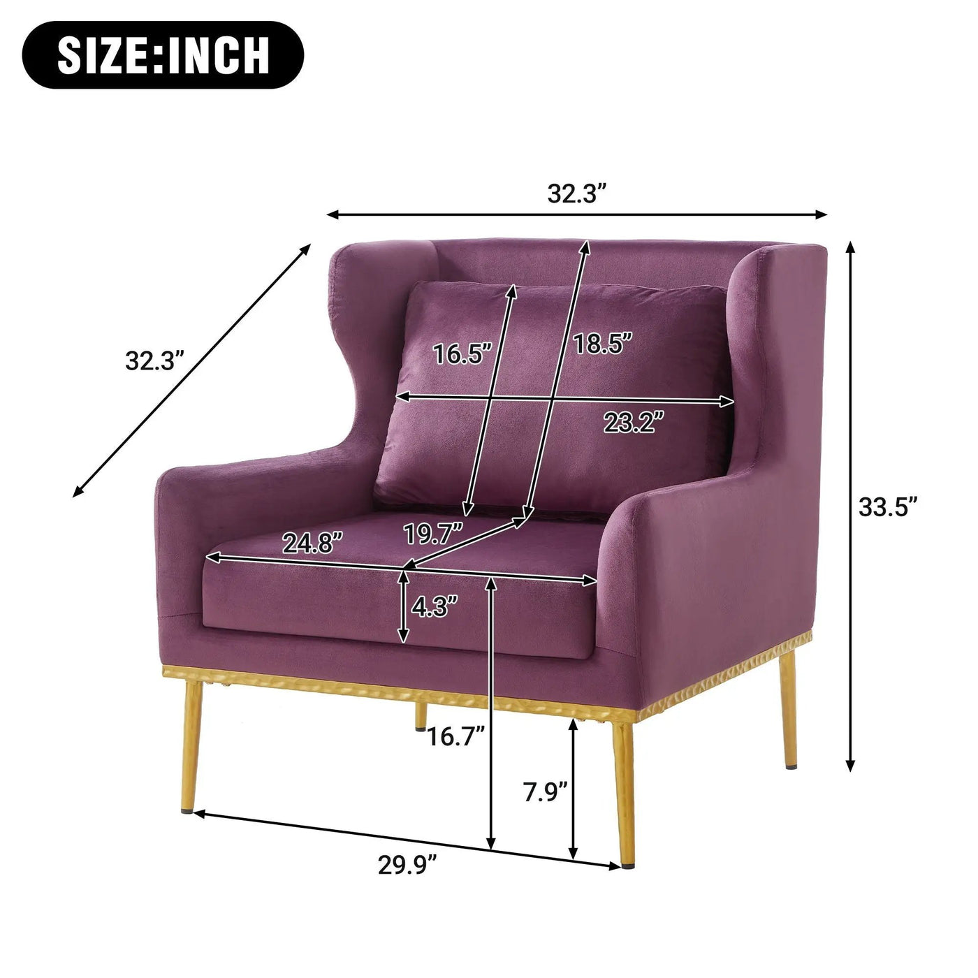 Elegant Curved Armrest Accent Armchair by HouseOfZazla
