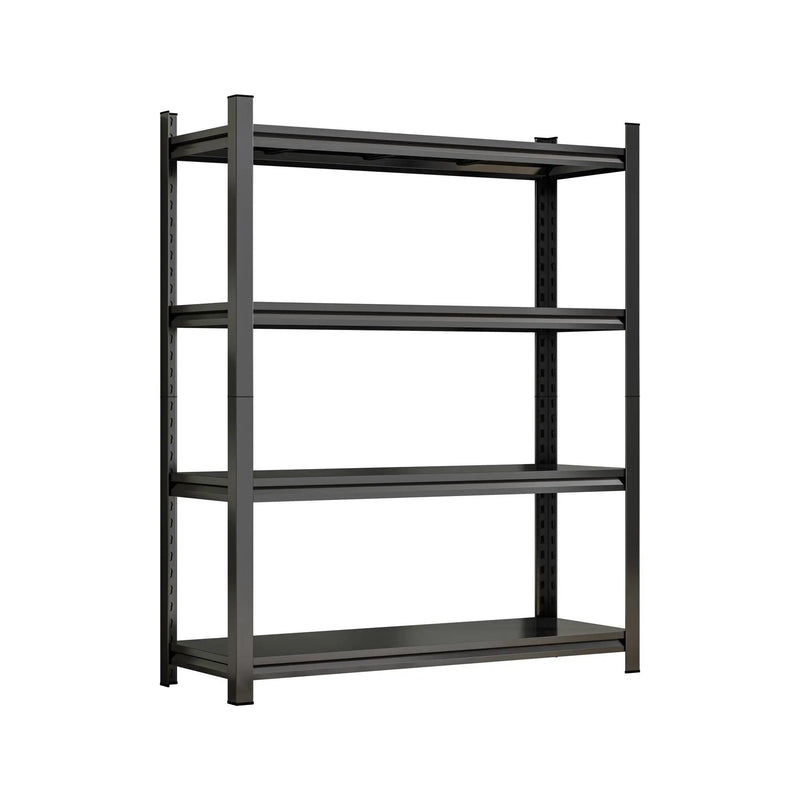 4-Tier Height-Adjustable Storage Rack, Vertical Organizer, Assembly Required - Black by HouseOfZazla