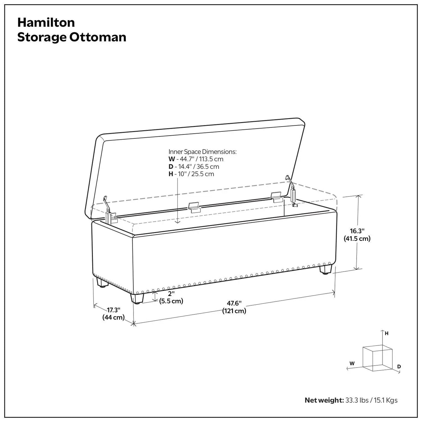 Hamilton - Upholstered Storage Ottoman by HouseOfZazla