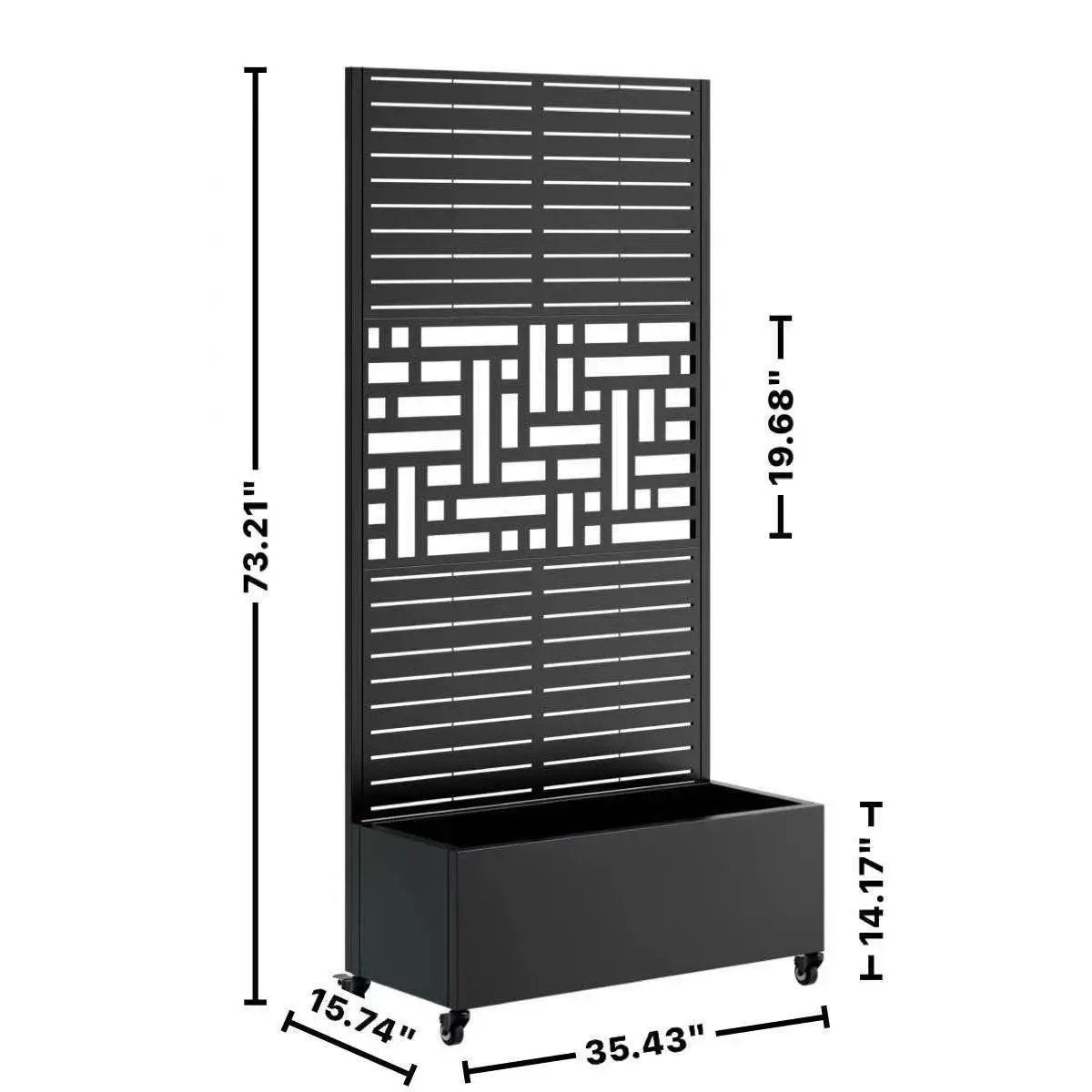 Metal Planter Box with Trellis, 73"x35"x16" Raised Garden Bed by HouseOfZazla