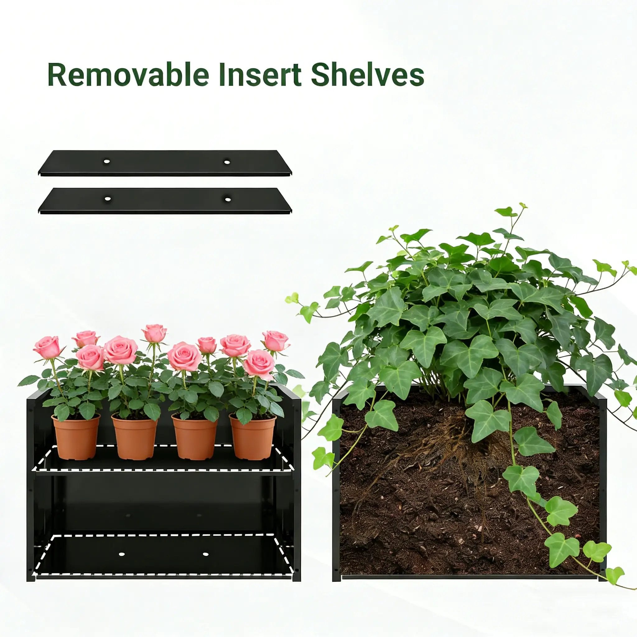 Metal Planter-Trellis Combo Set of 3 by HouseOfZazla