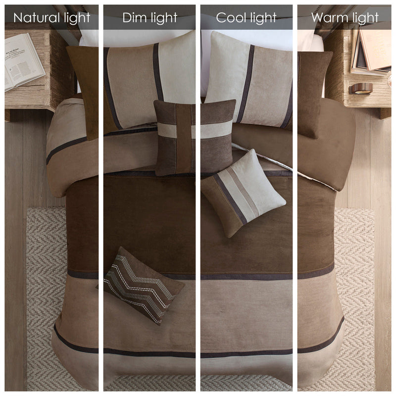 7 Piece Faux Suede Comforter Set, photo 4 of 10