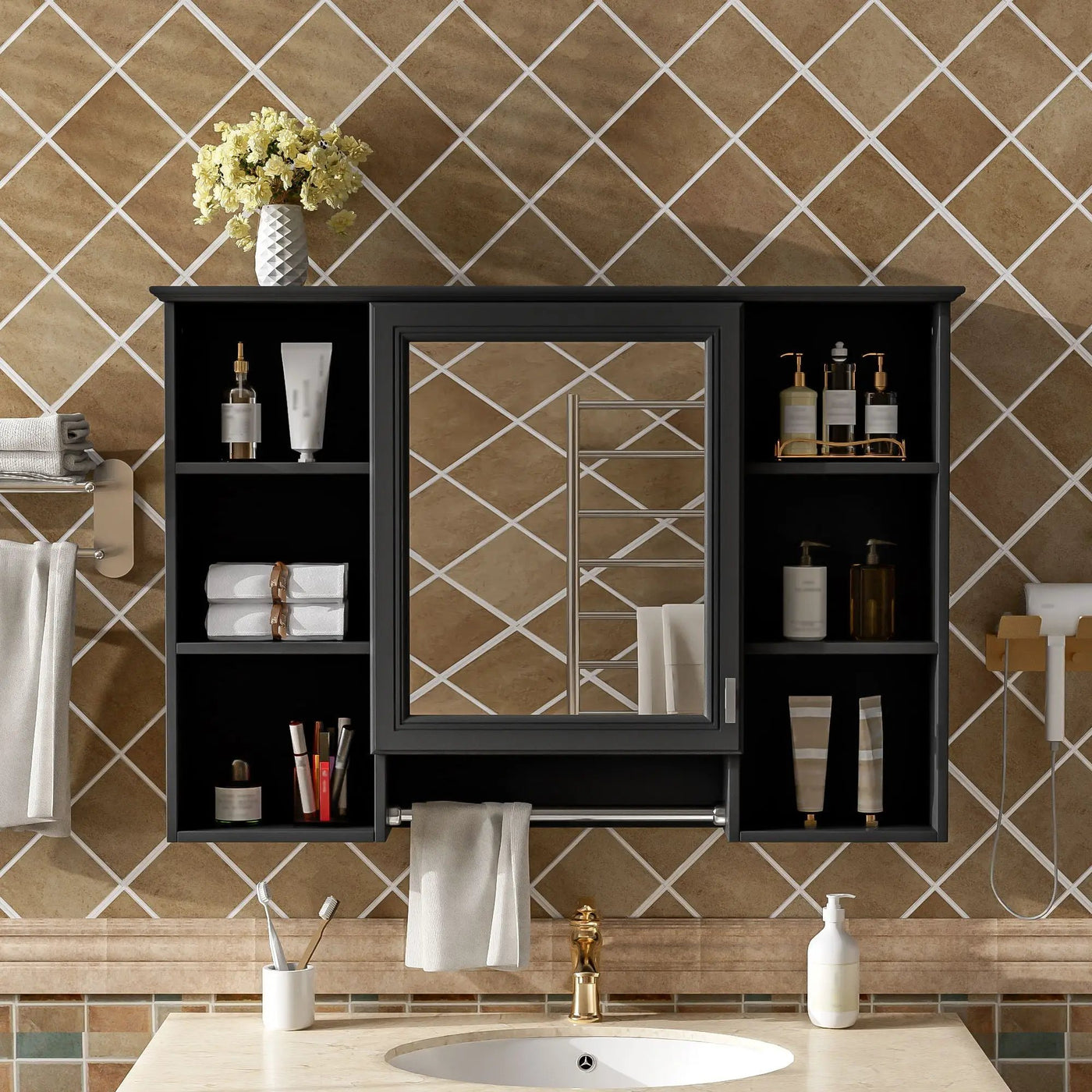 3 In 1 Modern Bathroom Mirror Cabinet With Adjustable Shelf by HouseOfZazla