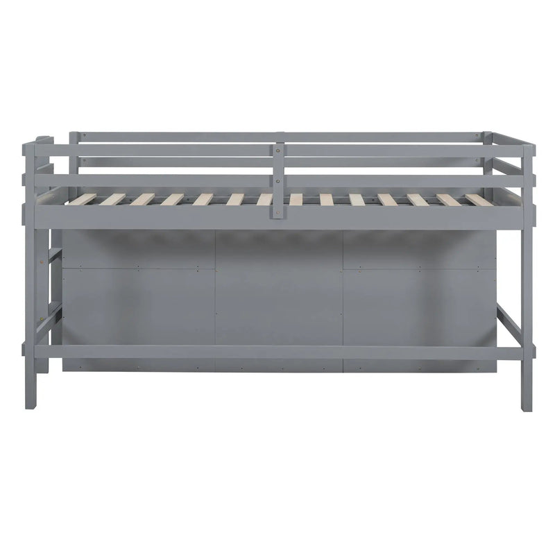 Loft Bed With 4 Drawers, Underneath Cabinet And Shelves