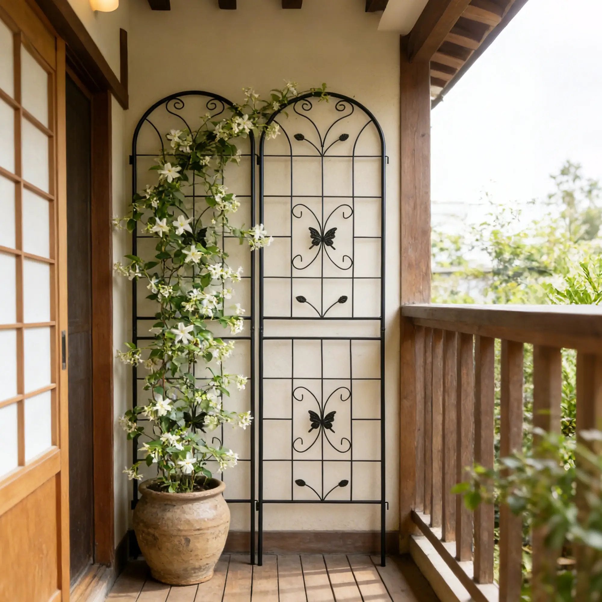 2 Pack Metal Garden Trellis 86.7" x 19.7" by HouseOfZazla