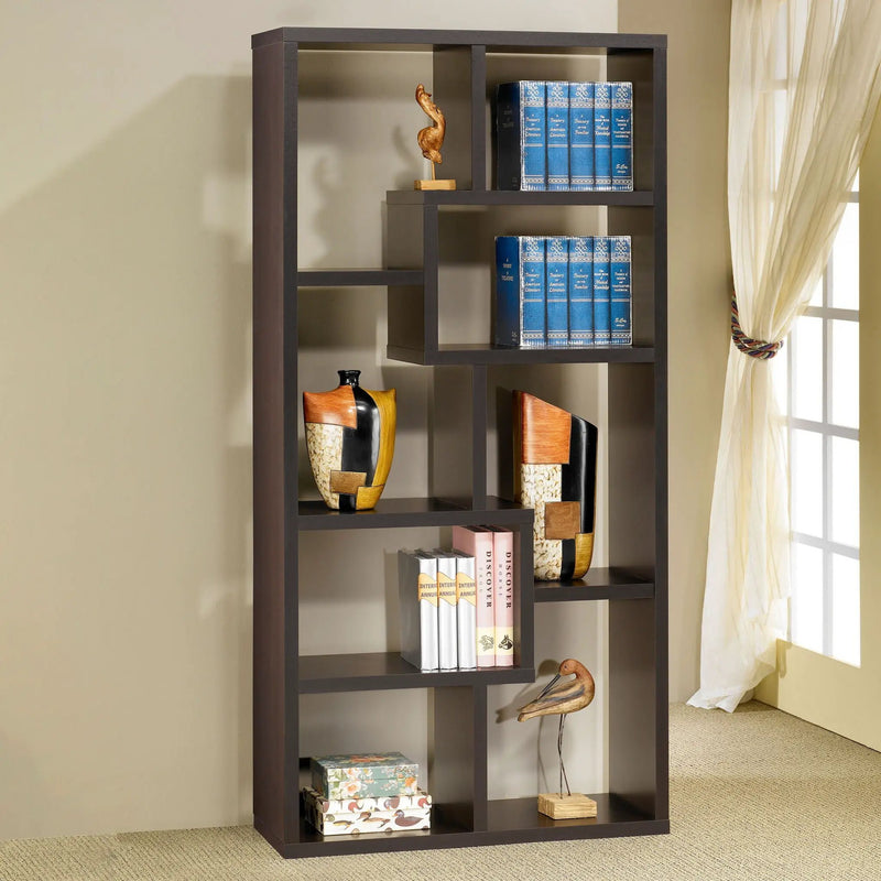 Theo 71-inch 6-shelf Bookshelf Cappuccino by Unique Piece Furniture