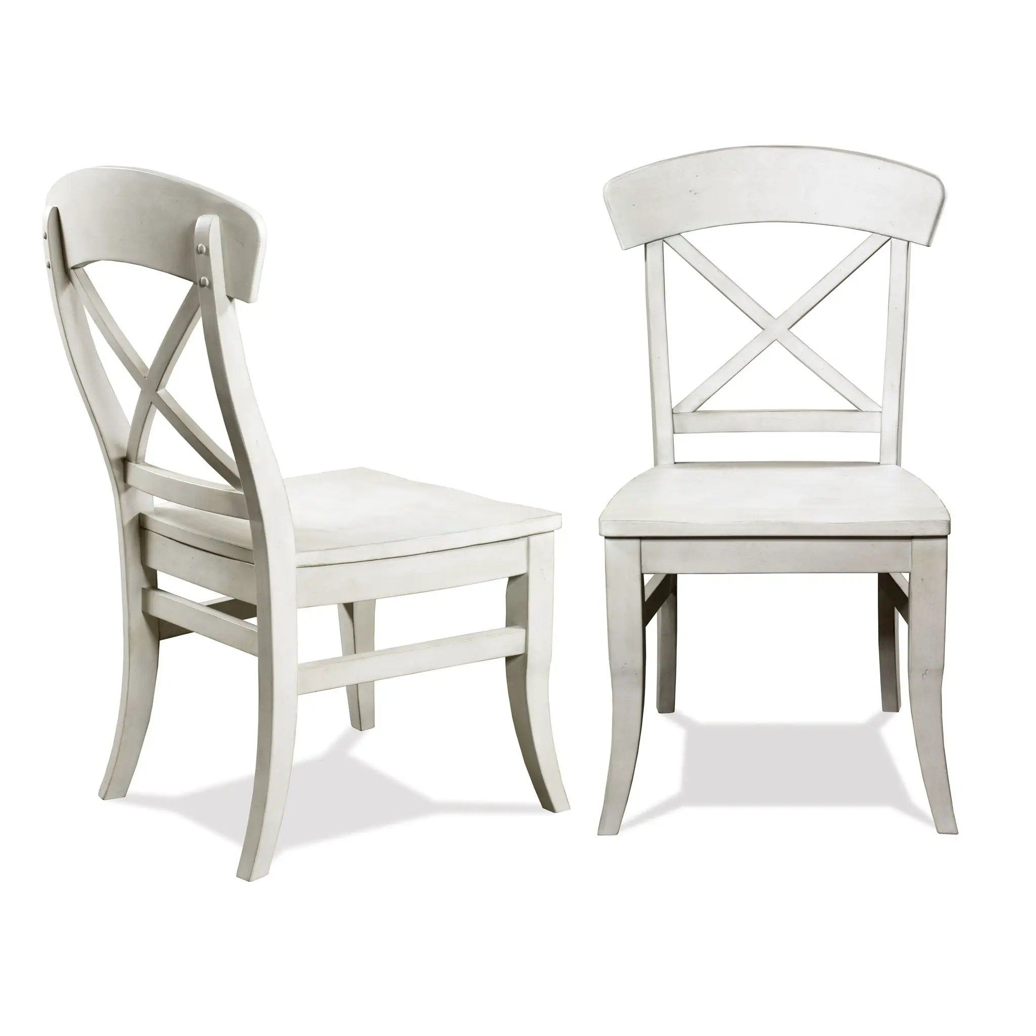 Harola - Cross-Back Dining Side Chairs In (Set of 2) - Smoky White by HouseOfZazla