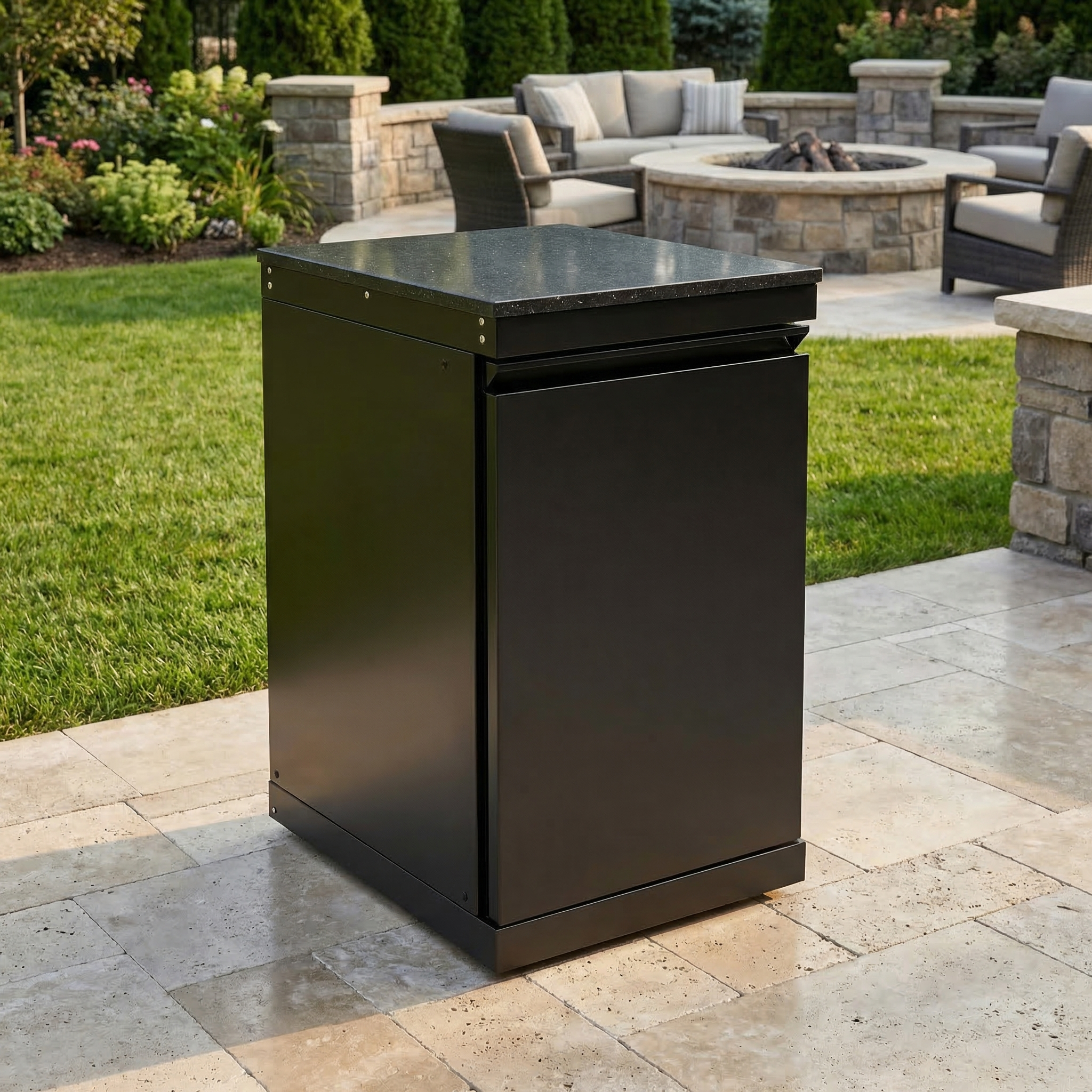 Black Single-door Storage Locker Outdoor Kitchen Islands by HouseOfZazla