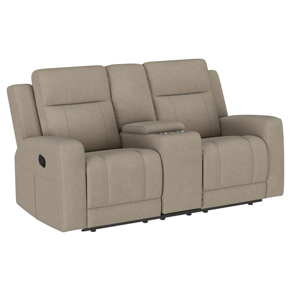 Brentwood 2-piece Upholstered Reclining Sofa Set Taupe, photo 2 of 7