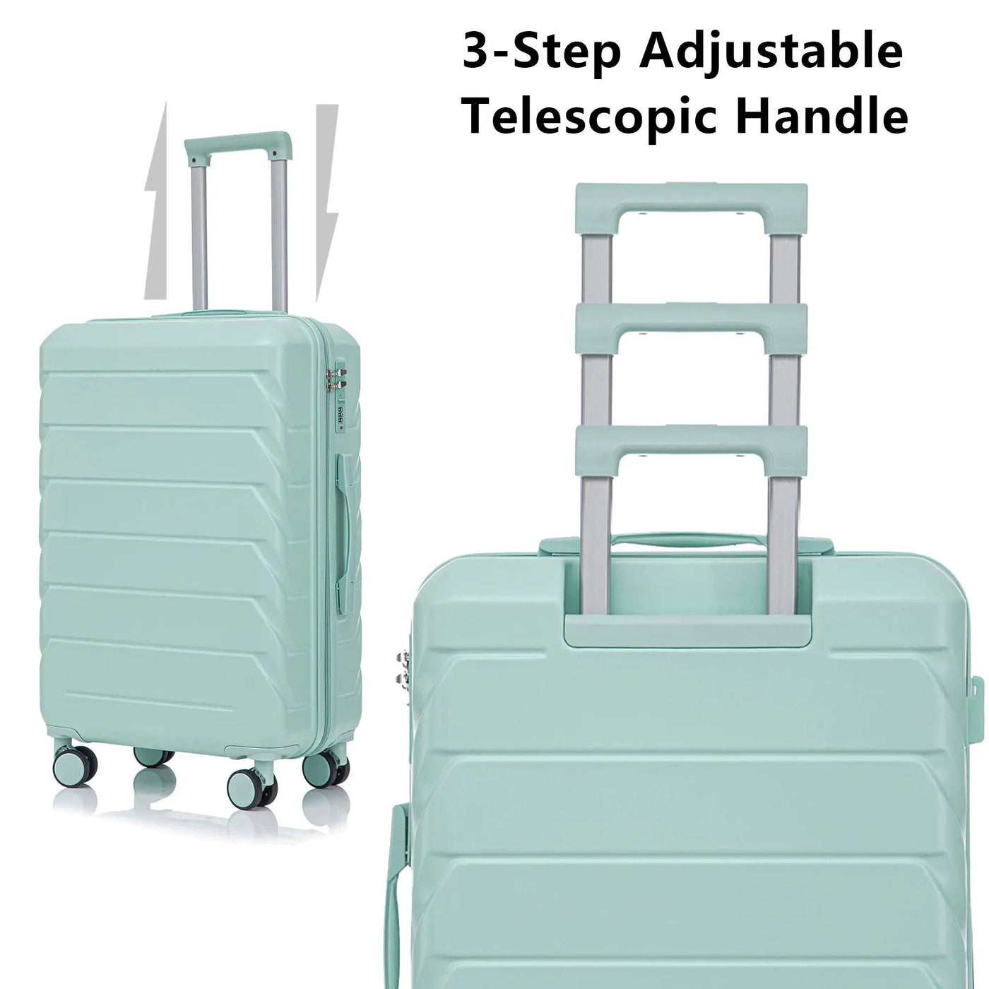 3 Pieces Set 20" / 24" / 28" Spinner Wheel Luggage With Combination Lock by HouseOfZazla