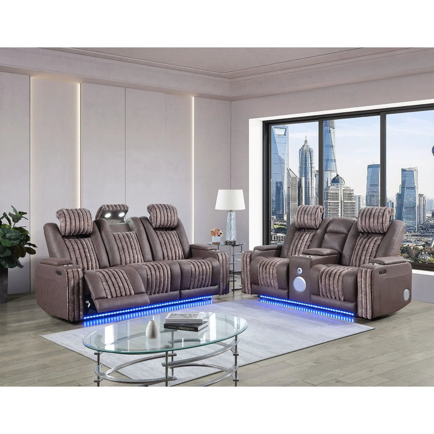 Duran - Power Reclining Set With Power Headrest by HouseOfZazla