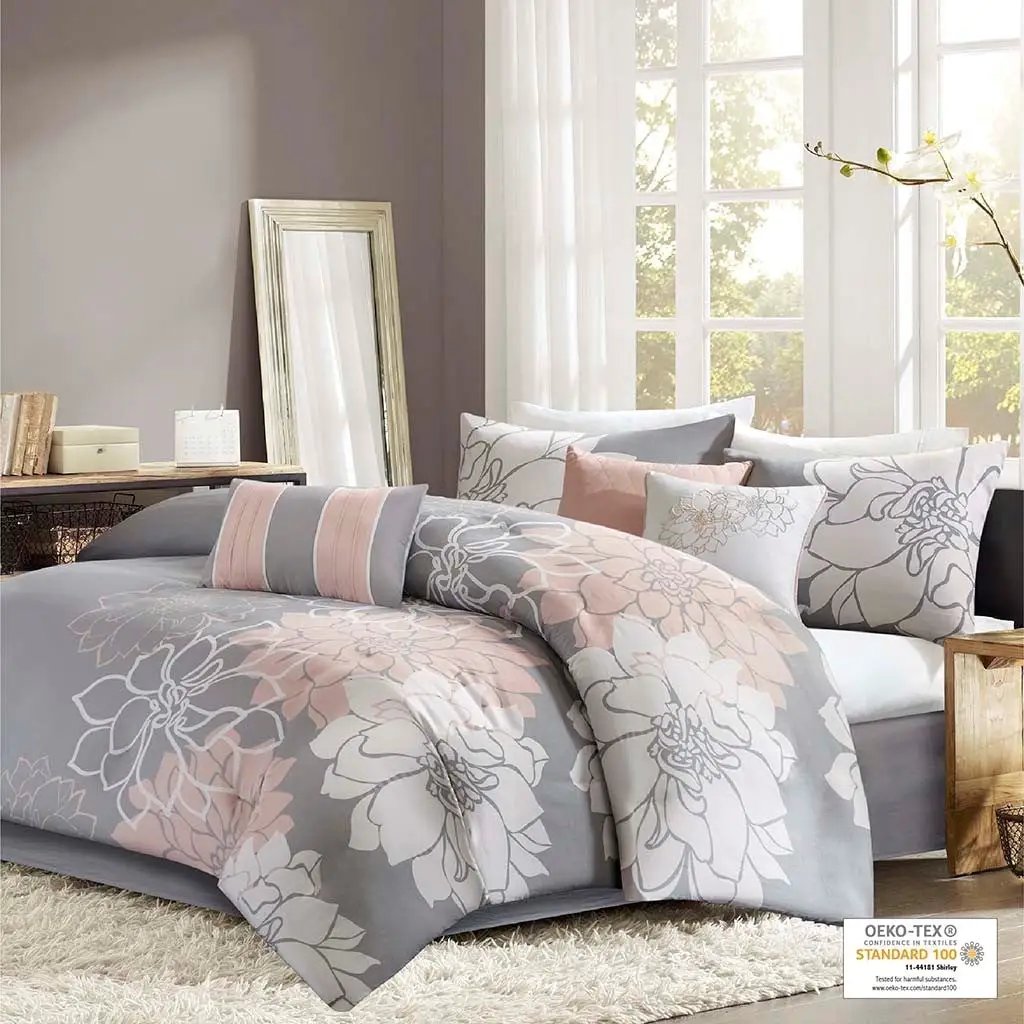 Madison Park Floral Cotton Sateen Comforter Ensemble by HouseOfZazla