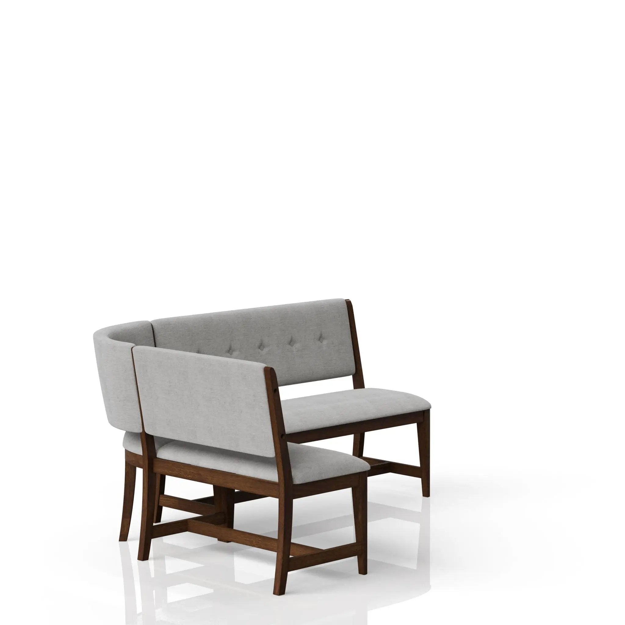 Curved Dining Bench Upholstered Curved Bench - Beige by HouseOfZazla