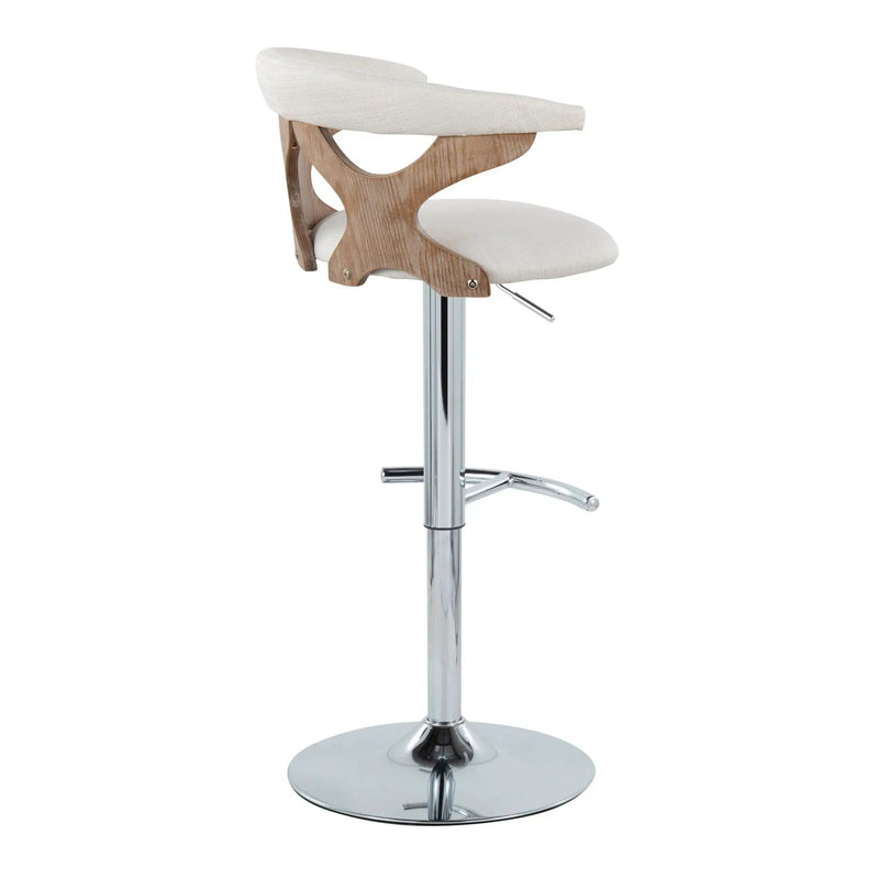 Gardenia - Contemporary Adjustable Barstool With Swivel / Rounded T Footrest (Set of 2) by Unique Piece Furniture