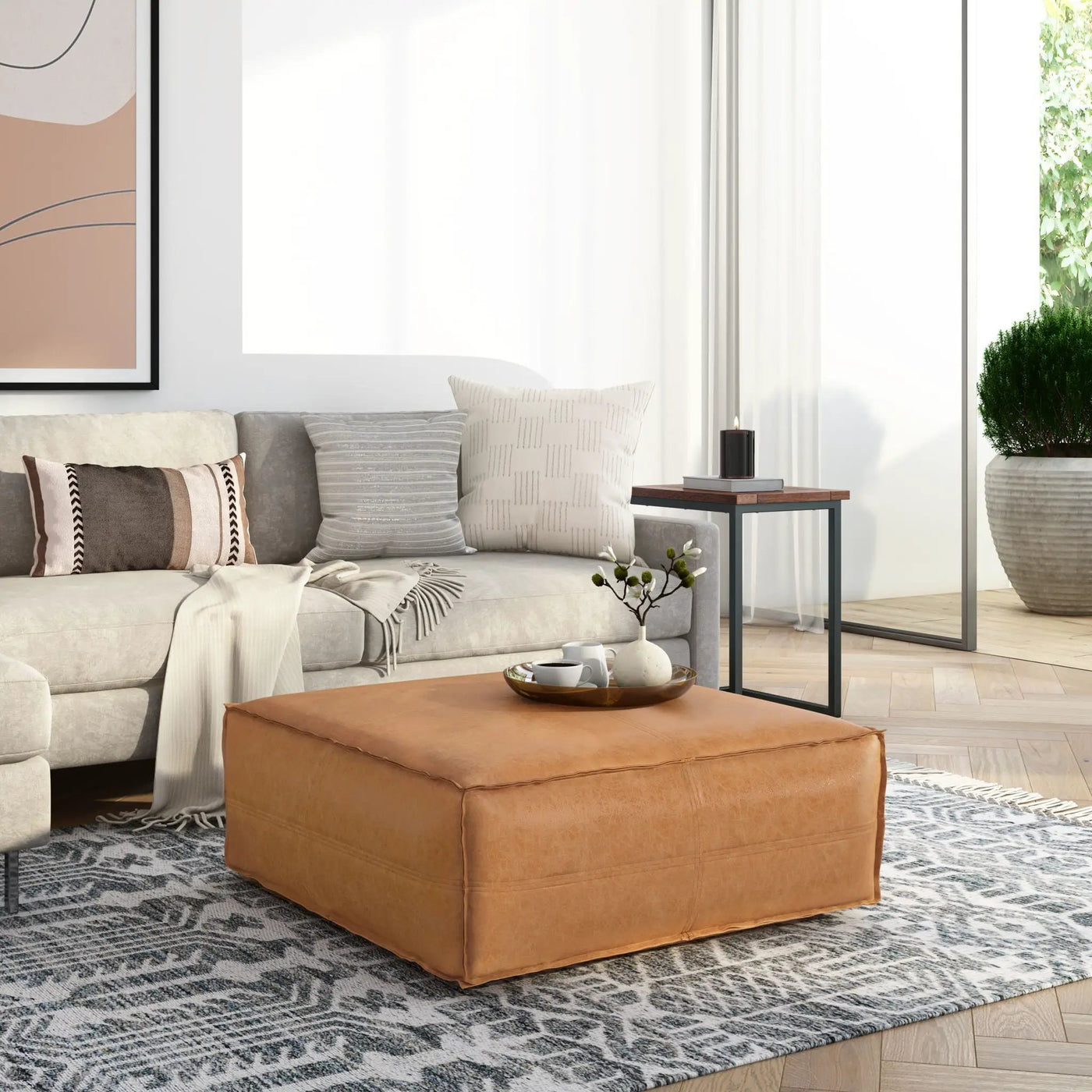 Brody - Large Square, Coffee Table Pouf by HouseOfZazla
