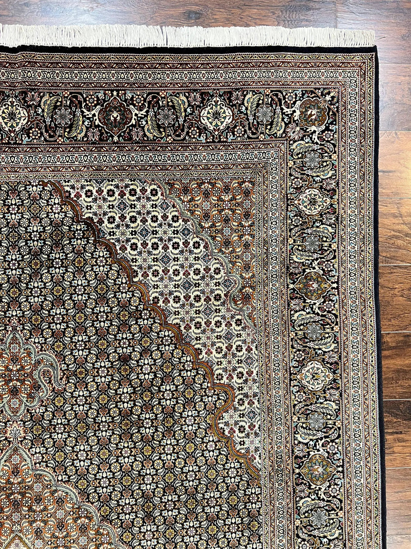 Wonderful Persian Tabriz Rug 7x10 ft, Very Fine 50 Raj 350 KPSI Oriental Carpet, Herati Mahi Pattern, Authentic Hand Knotted Handmade Wool Vintage by Jewel Rugs