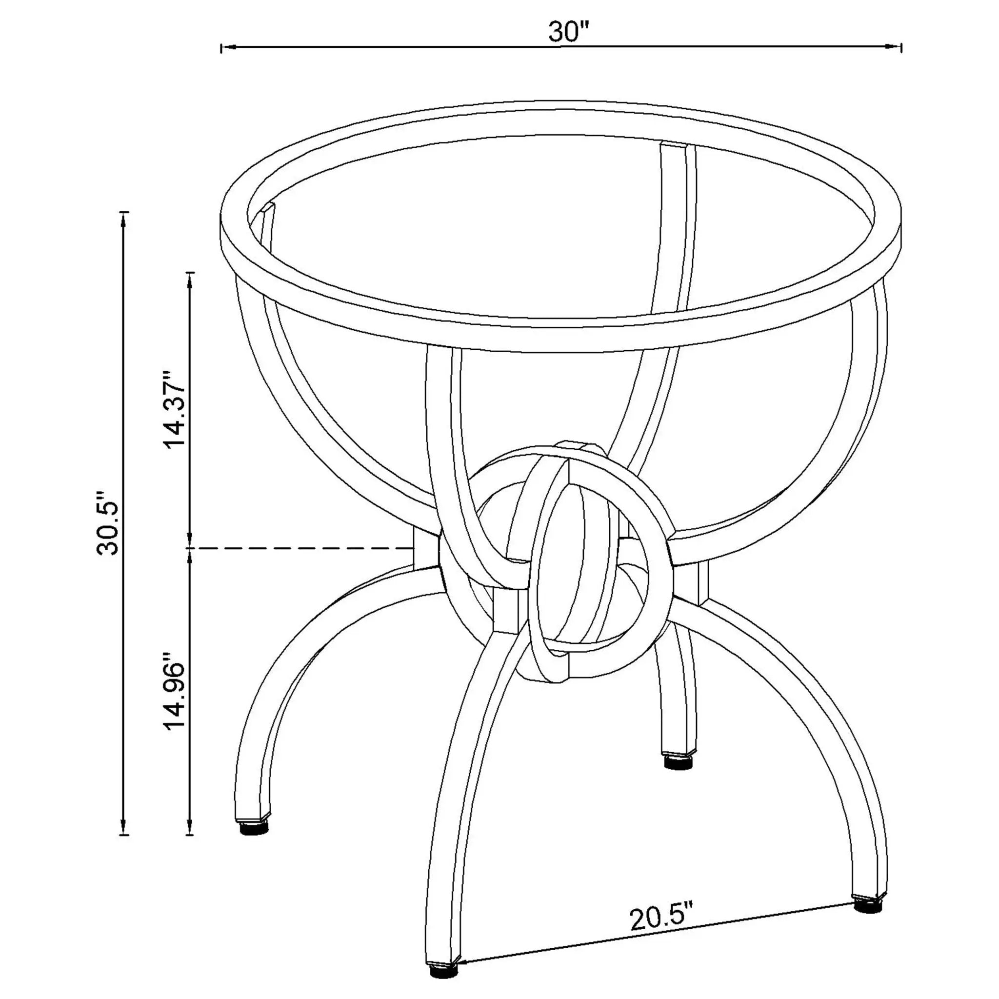 Aviano Round Metal Dining Table Base Gunmetal by Unique Piece Furniture
