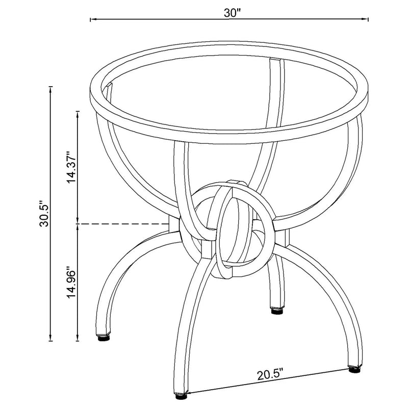 Aviano Round Metal Dining Table Base Gunmetal by Unique Piece Furniture