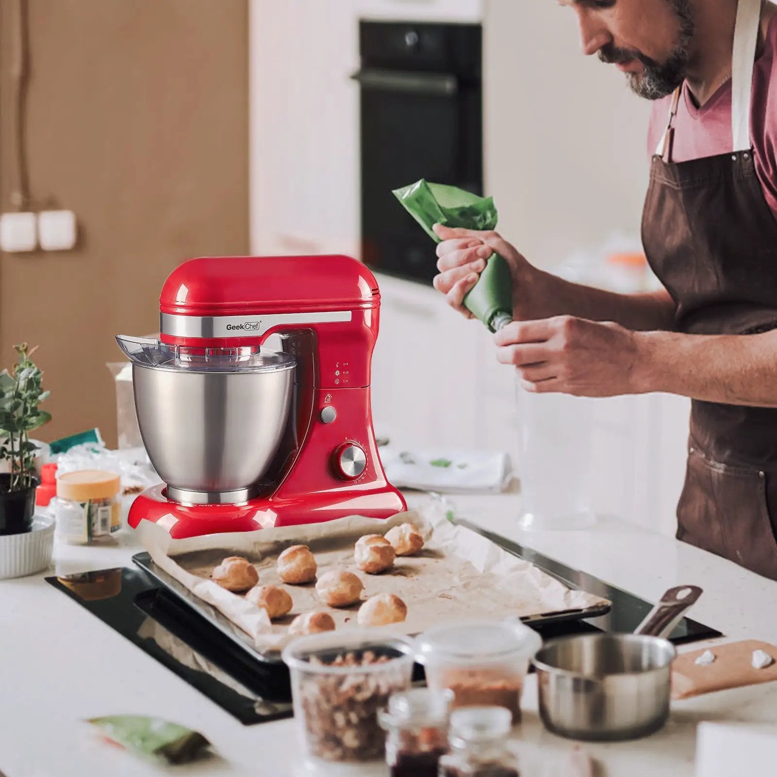 Geek Chef Electric Stand Mixer, 4.8QT, 12 Speeds Tilt-Head by HouseOfZazla