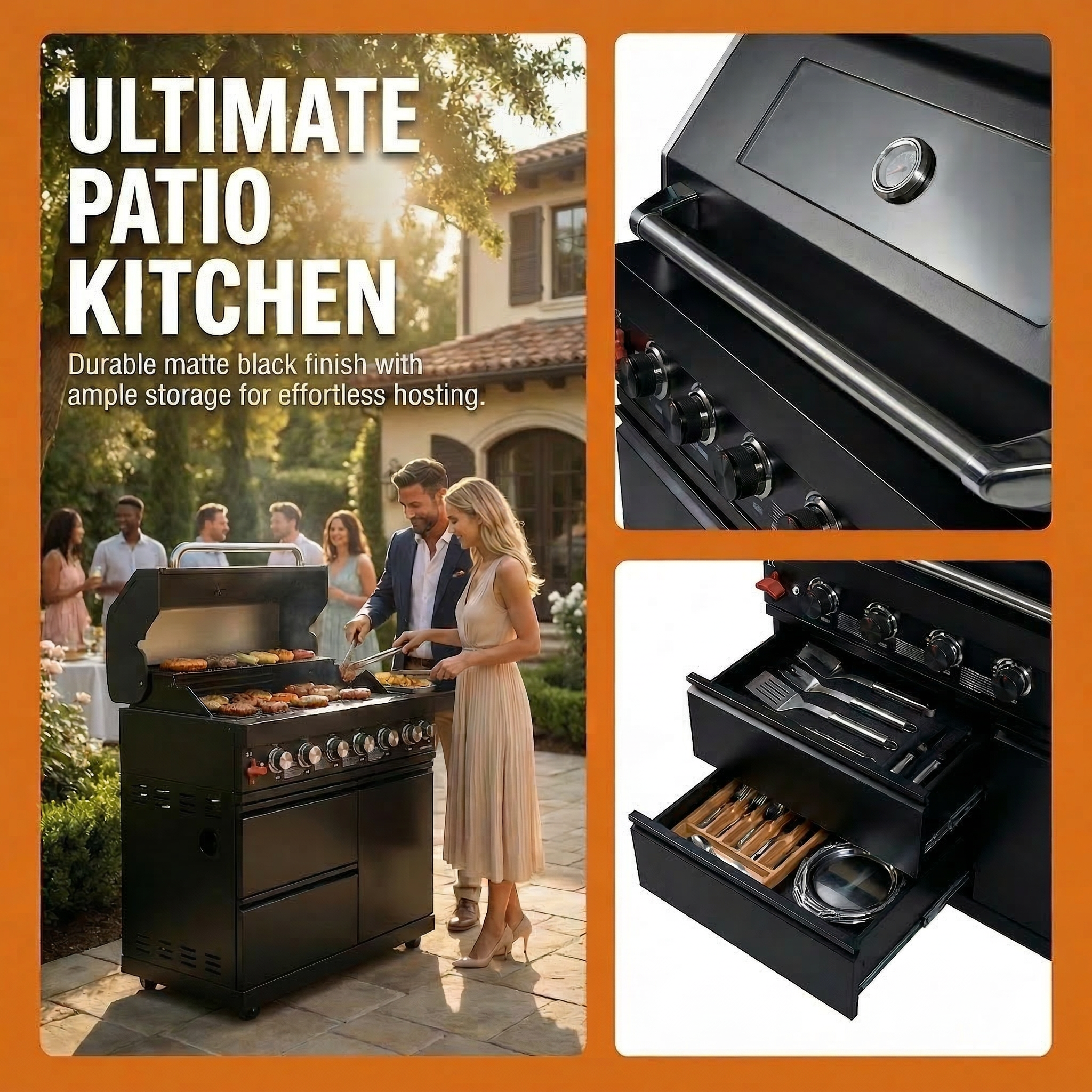 43-Inch Stainless Steel BBQ Grill by HouseOfZazla