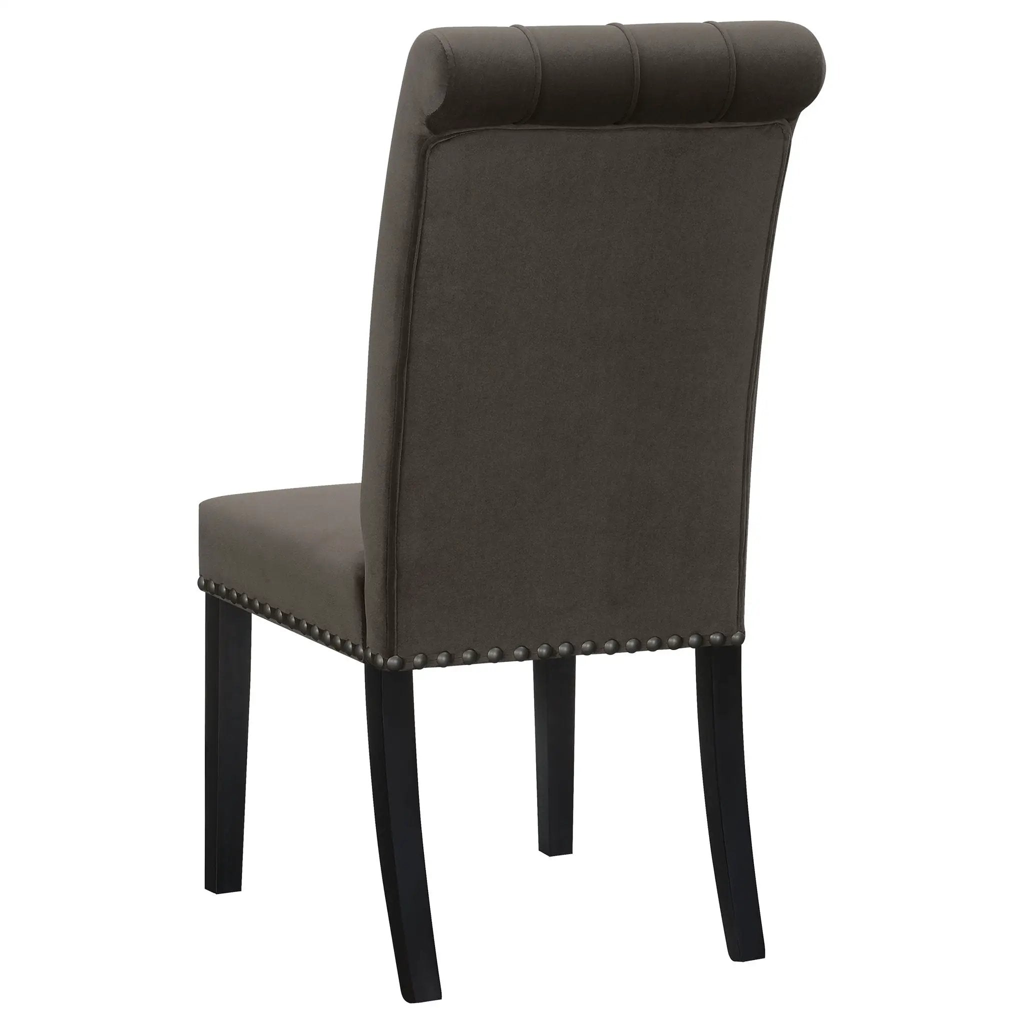 Alana Velvet Upholstered Dining Side Chair Brown (Set of 2) by Unique Piece Furniture