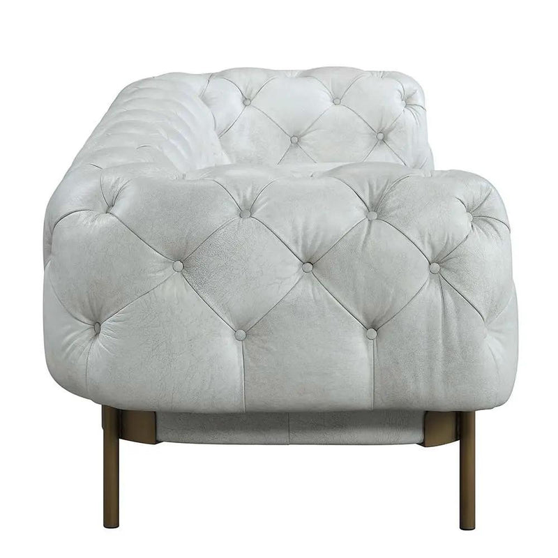 Ragle - Sofa - Vintage White Top Grain Leather by Unique Piece Furniture