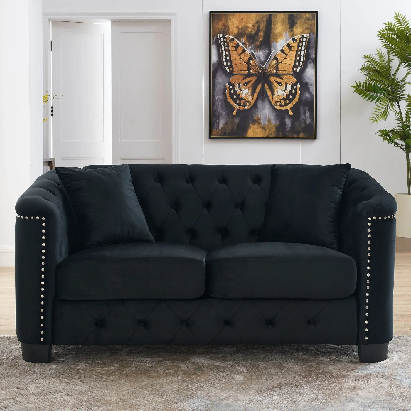 Modern Chesterfield Sofa With Tufted Backrest For Living Room by HouseOfZazla