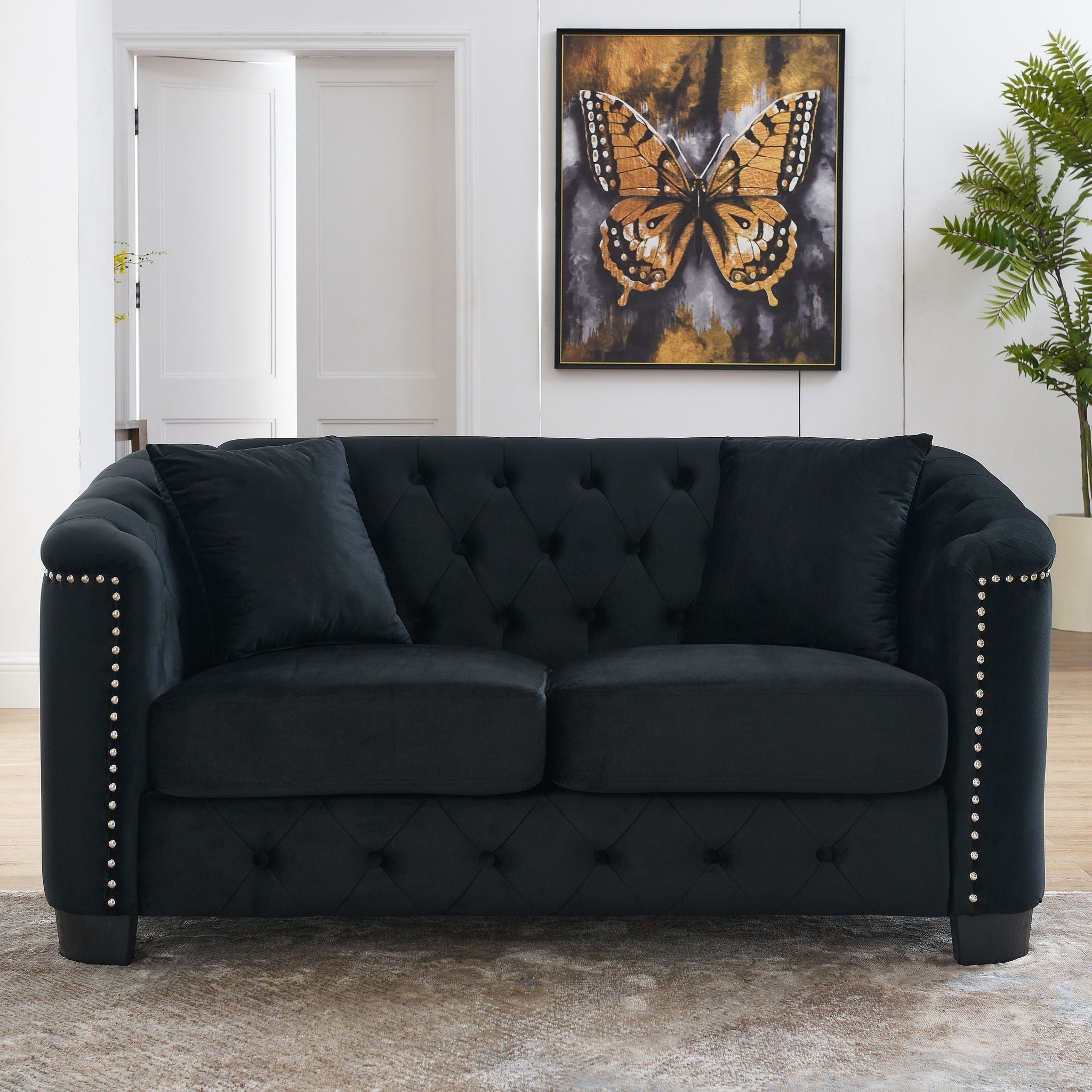 Modern Chesterfield Sofa With Tufted Backrest For Living Room by HouseOfZazla