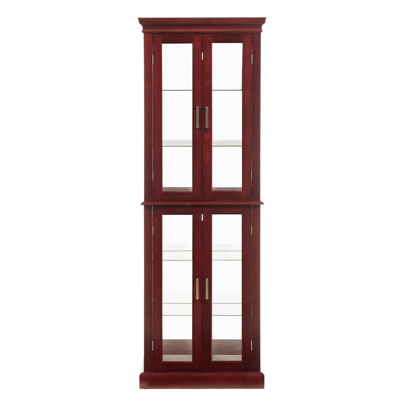 Curio Cabinet Lighted Curio Diapaly Cabinet With Adjustable Shelves And Mirrored Back Panel, Tempered Glass Doors (6 Tier), (E26 Light Bulb Not Included) by Unique Piece Furniture