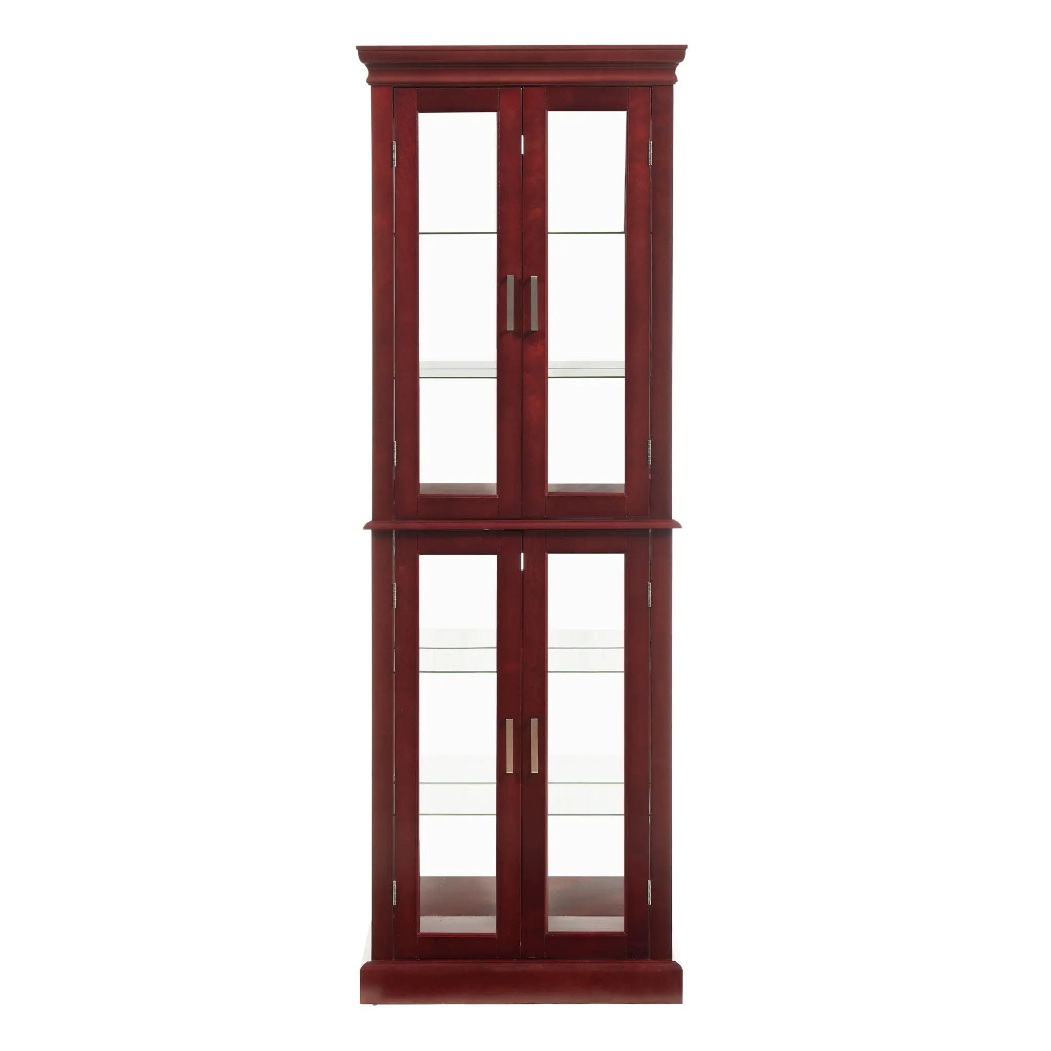 Lighted Curio Cabinet With Adjustable Shelves and Mirrored Back Panel by HouseOfZazla
