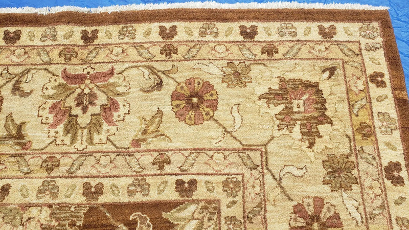 Indo Persian Rug 10x14, Mahal Sultanabad Oriental Carpet, Burnt Orange & Beige, Handmade Wool Area Rug by Jewel Rugs