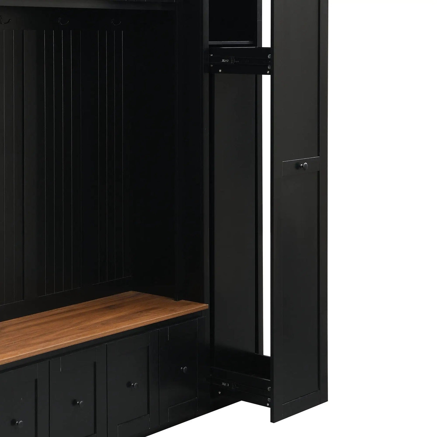 Entryway Hall Tree With Storage Bench, Coat Rack Shoe Bench With Cabinets by HouseOfZazla