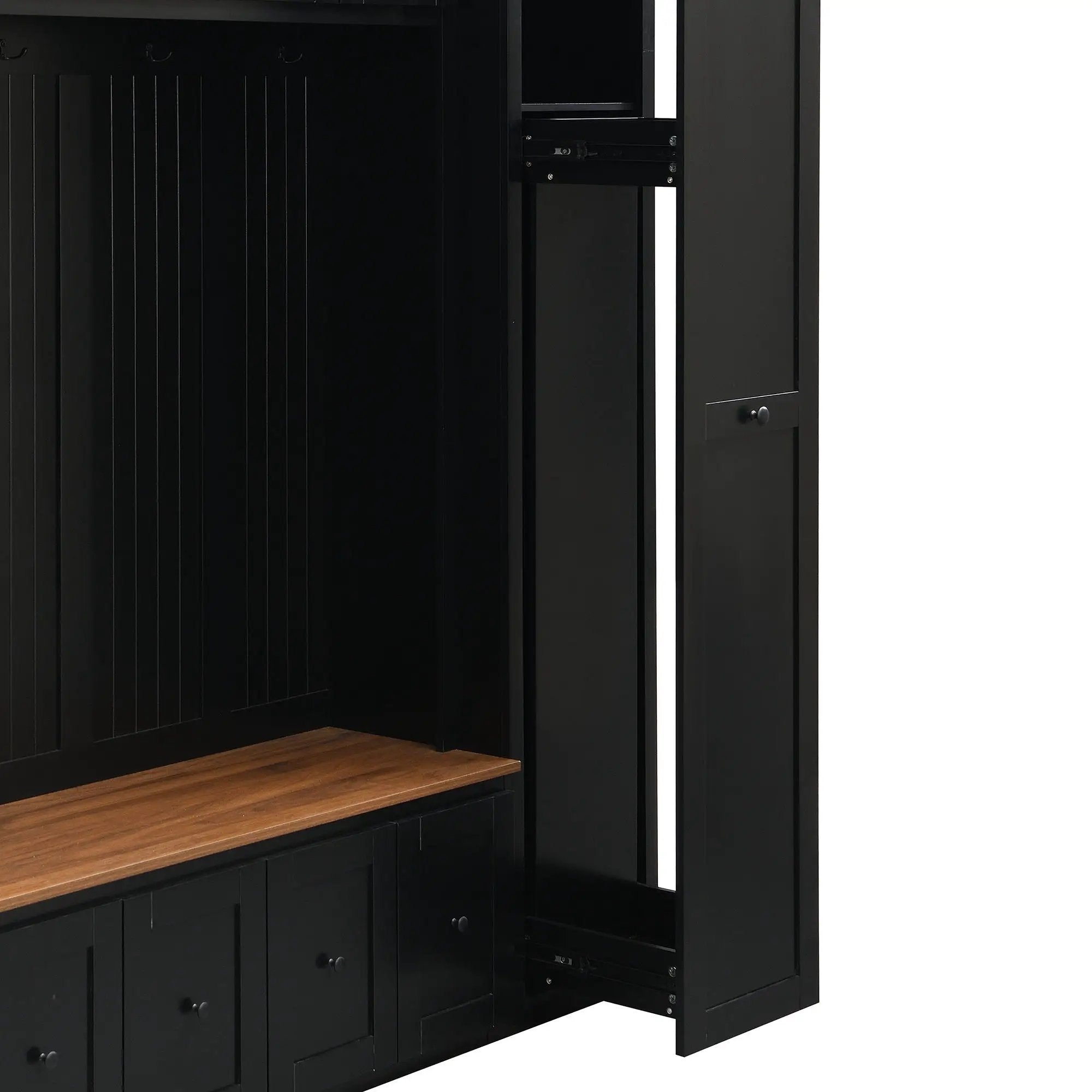 Entryway Hall Tree With Storage Bench, Coat Rack Shoe Bench With Cabinets by Unique Piece Furniture