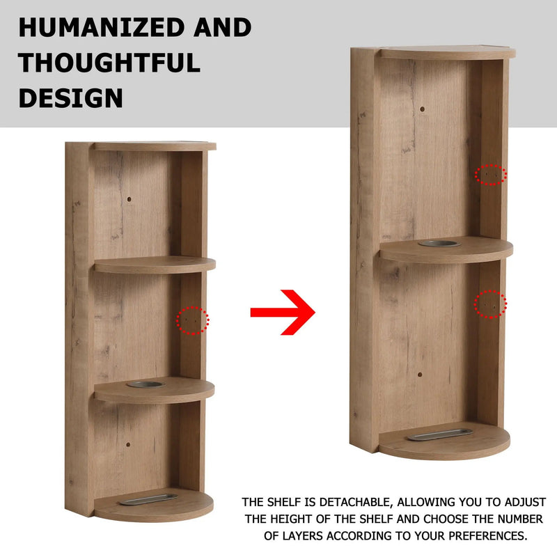 48" Wall Mounted Bathroom Vanity With Double Resin Sink And Storage Rack Soft Close Doors Plywood Construction - Imitative Oak by HouseOfZazla