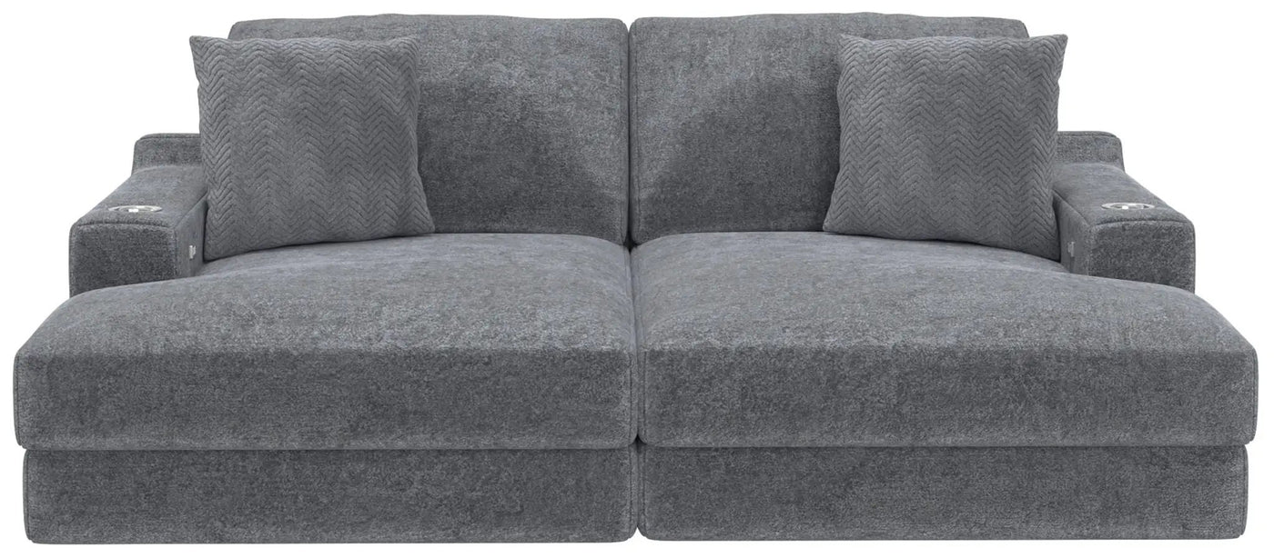 Cozy - 2 Piece Double Wide Chaise With USB Charging Ports by Unique Piece Furniture