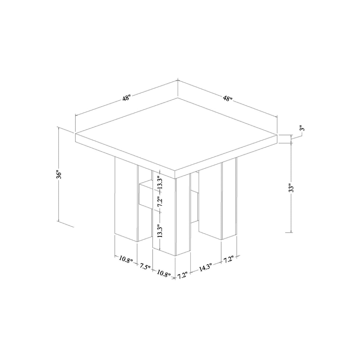 Mikha Bar Table with Extra Thick Top - Black, White, or Light Brown, photo 6 of 18