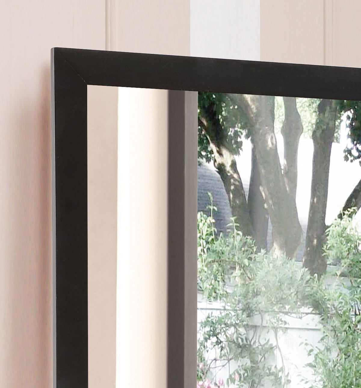 Burlington Modern Design Transitional Wall Mirror with Wood Frame - Dark Red, Black, or White, photo 10 of 17