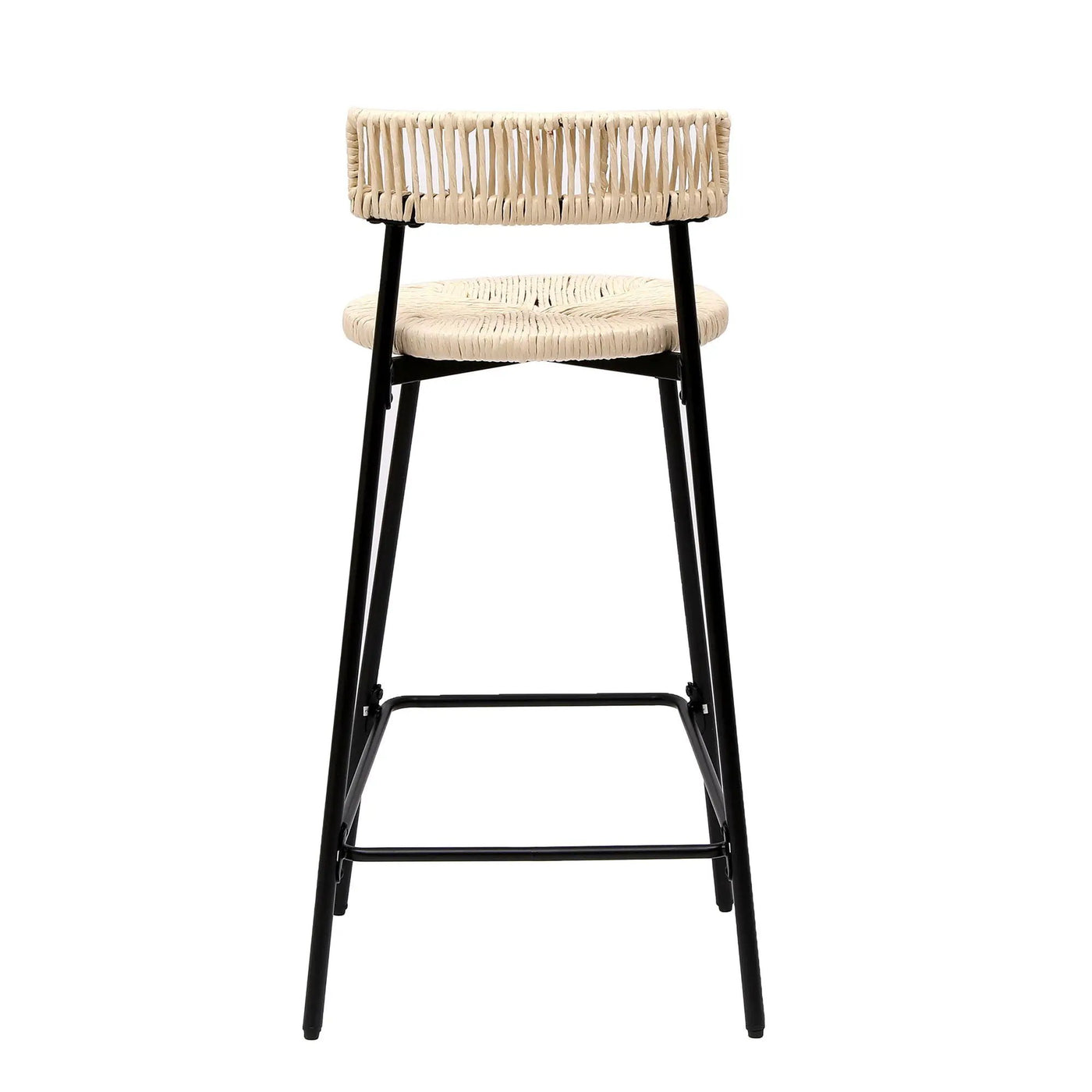 Boho Style Handwoven Paper Rope Counter Stools (Set of 2) by HouseOfZazla