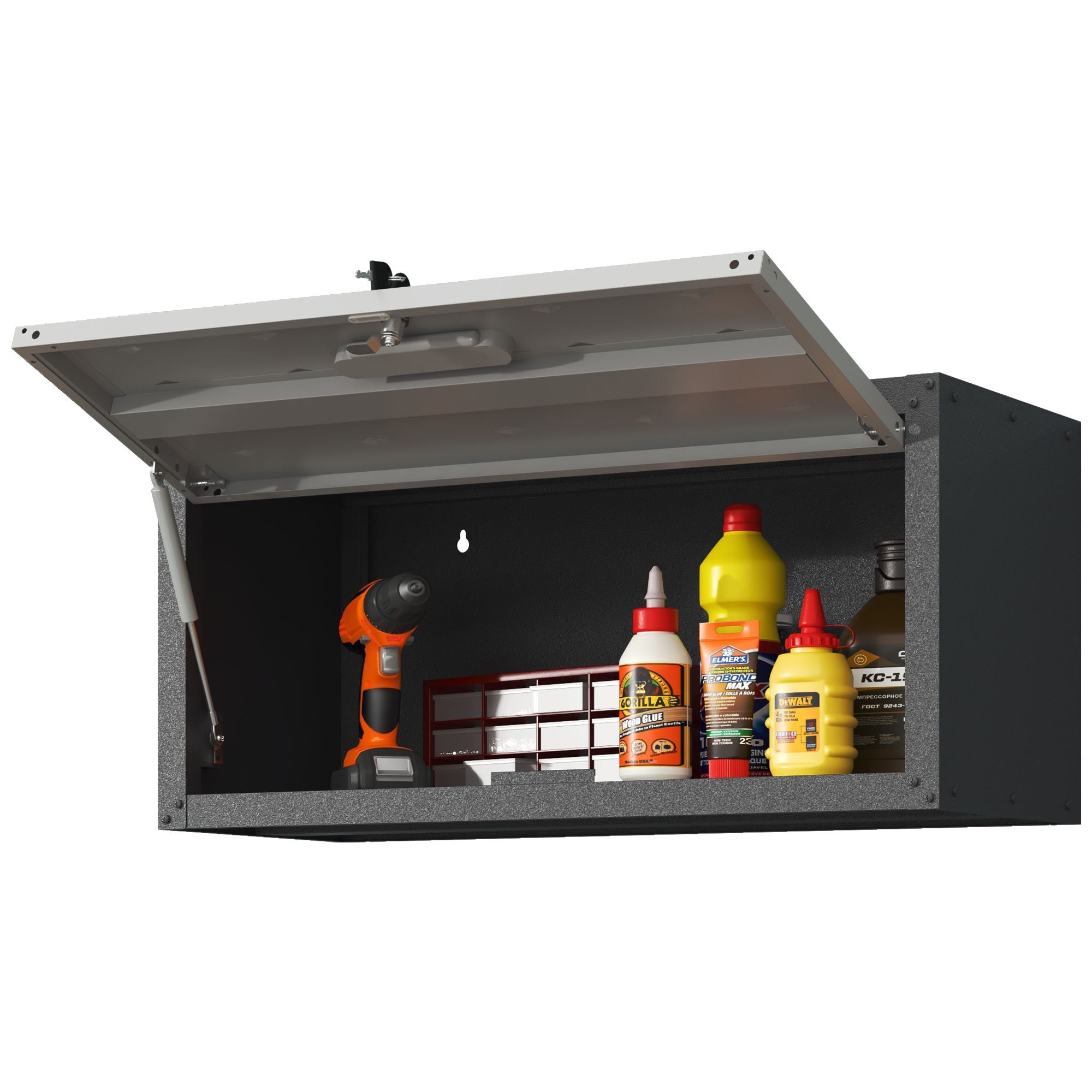 Heavy Duty Metal Wall Mounted Tool Storage Cabinet Steel Metal Garage Storage Cabinet - Black / Gray by HouseOfZazla