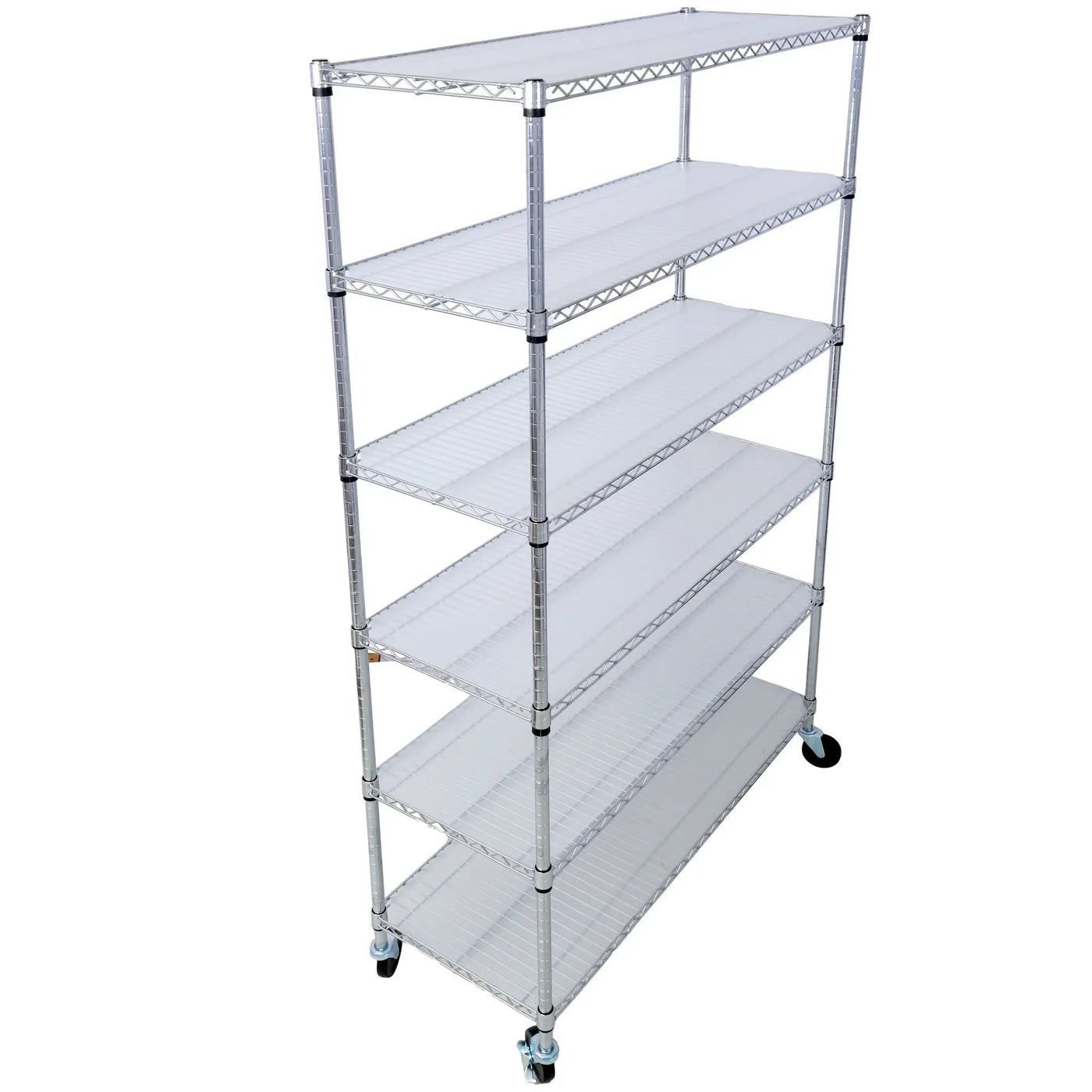 6 Tier 6000Lbs Capacity Nsf Metal Shelf Wire Shelving Unit, Heavy Duty Adjustable Storage Rack With Wheels & Shelf Liners For Commercial Grade Utility Steel Storage Rack by HouseOfZazla