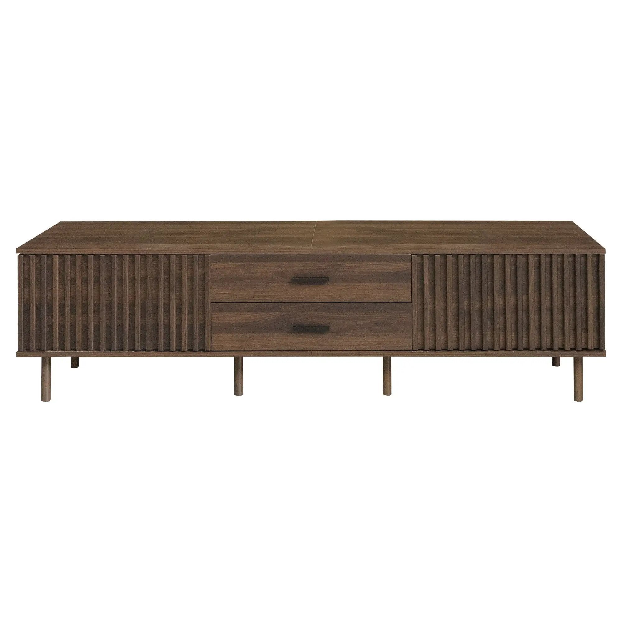 TV Stand For TVs Up To 80", Media Entertainment Center With Ample Storage - Dark Brown by HouseOfZazla